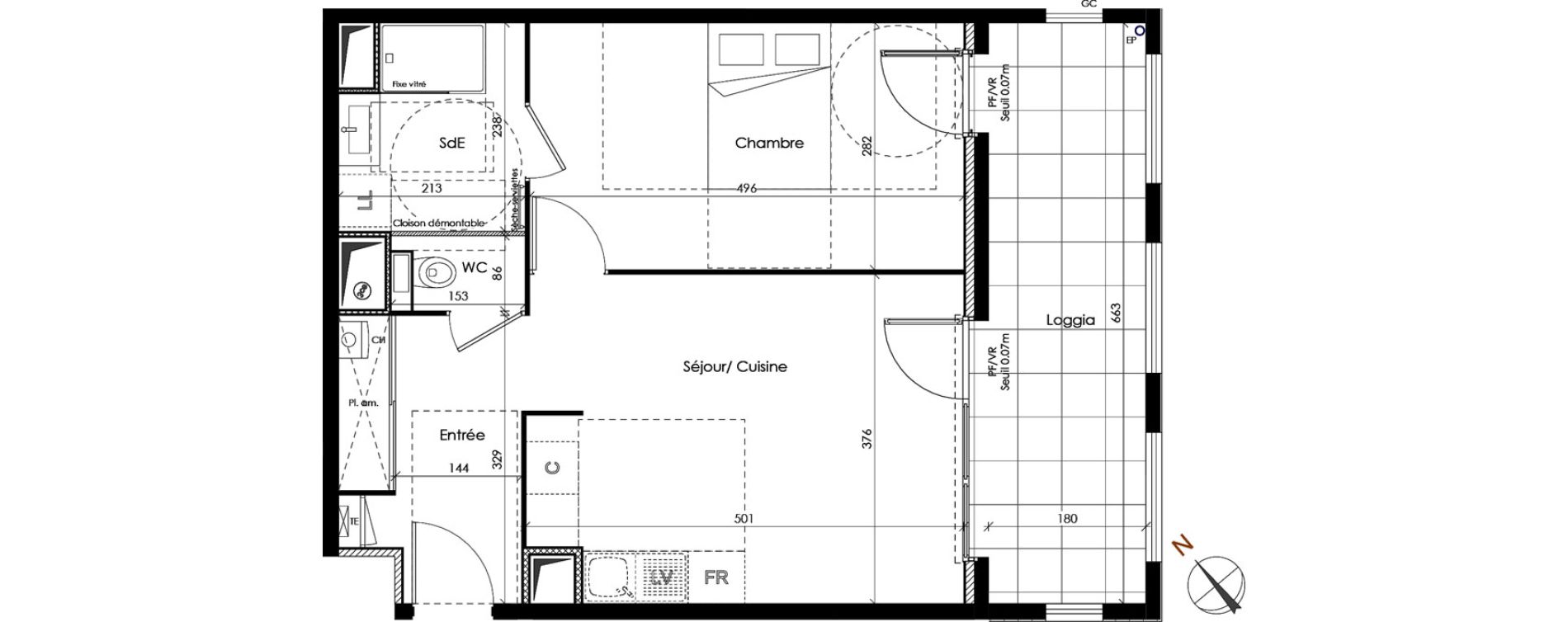 Appartement T2 de 44,56 m2 &agrave; Clermont-Ferrand R&eacute;publique