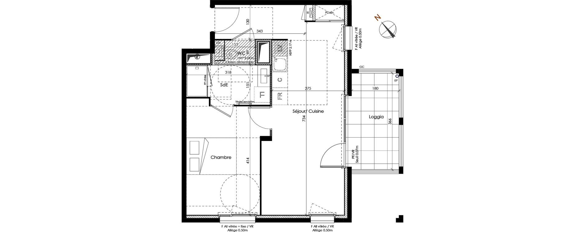 Appartement T2 de 43,80 m2 &agrave; Clermont-Ferrand R&eacute;publique