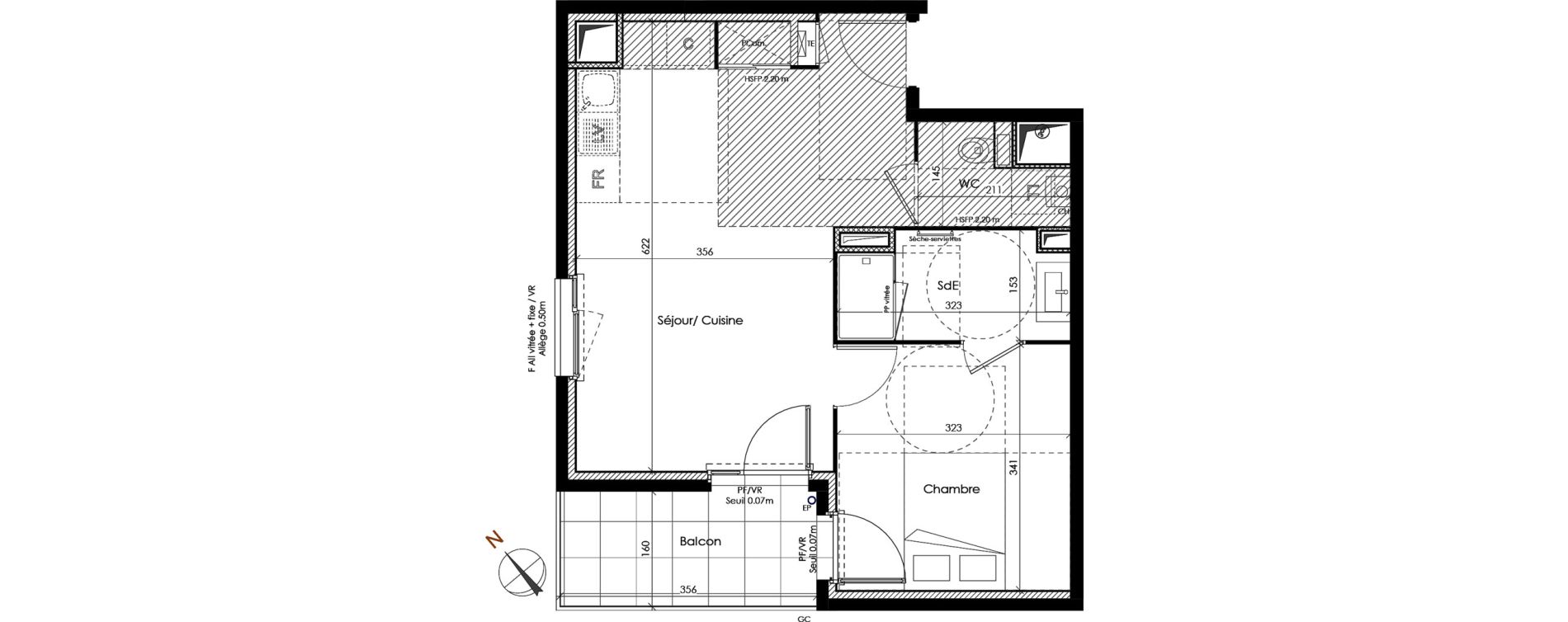 Appartement T2 de 42,67 m2 &agrave; Clermont-Ferrand R&eacute;publique
