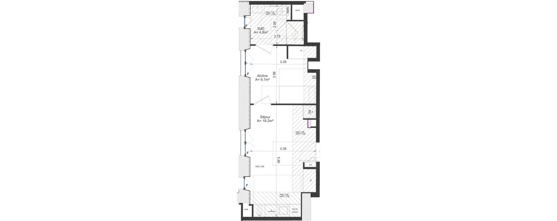 Appartement T2 meubl&eacute; de 32,70 m2 &agrave; Clermont-Ferrand Lecoq