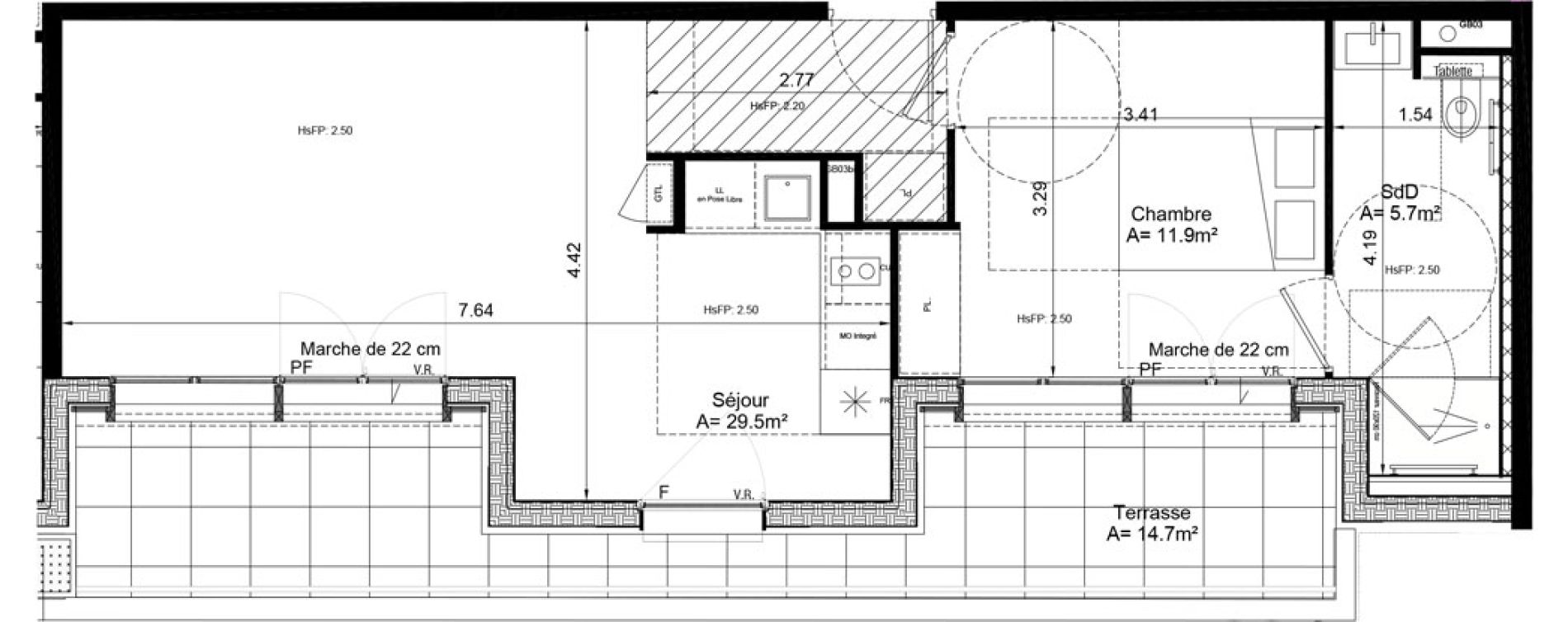 Appartement T2 meubl&eacute; de 47,10 m2 &agrave; Clermont-Ferrand Lecoq