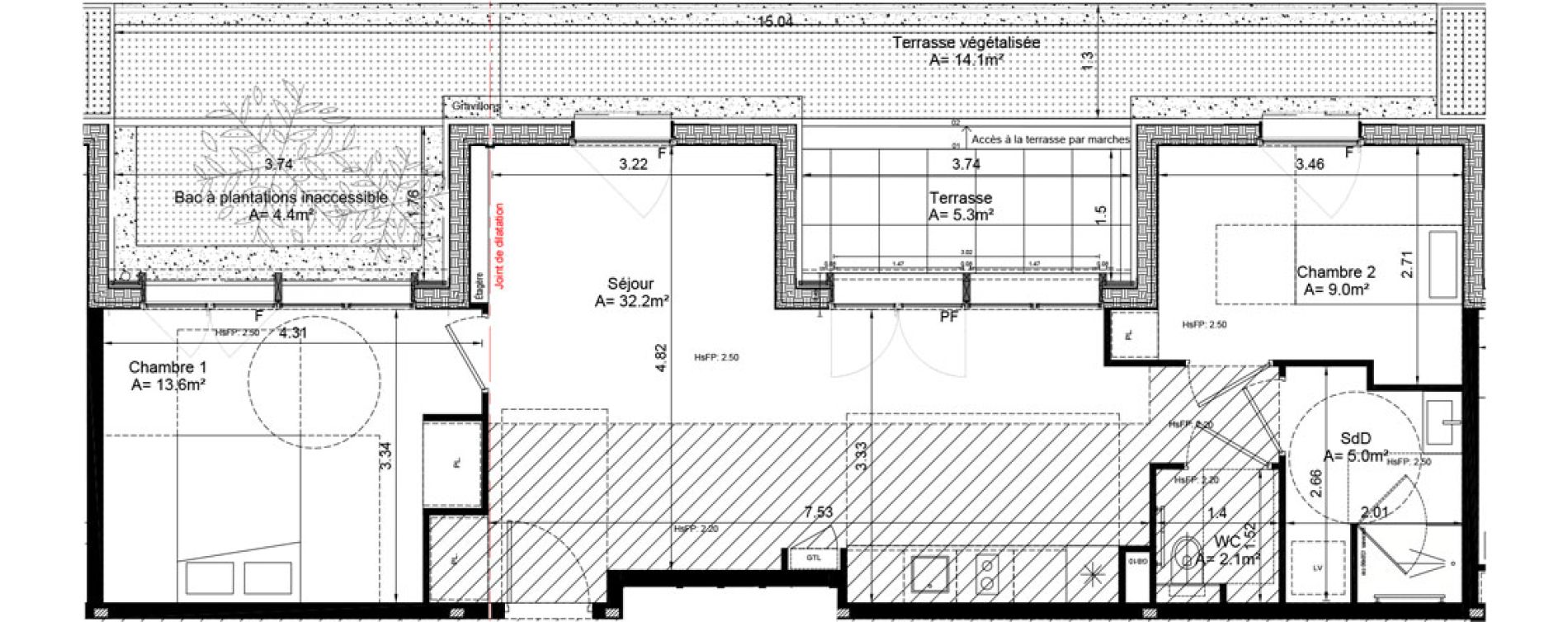 Appartement T3 meubl&eacute; de 61,90 m2 &agrave; Clermont-Ferrand Lecoq