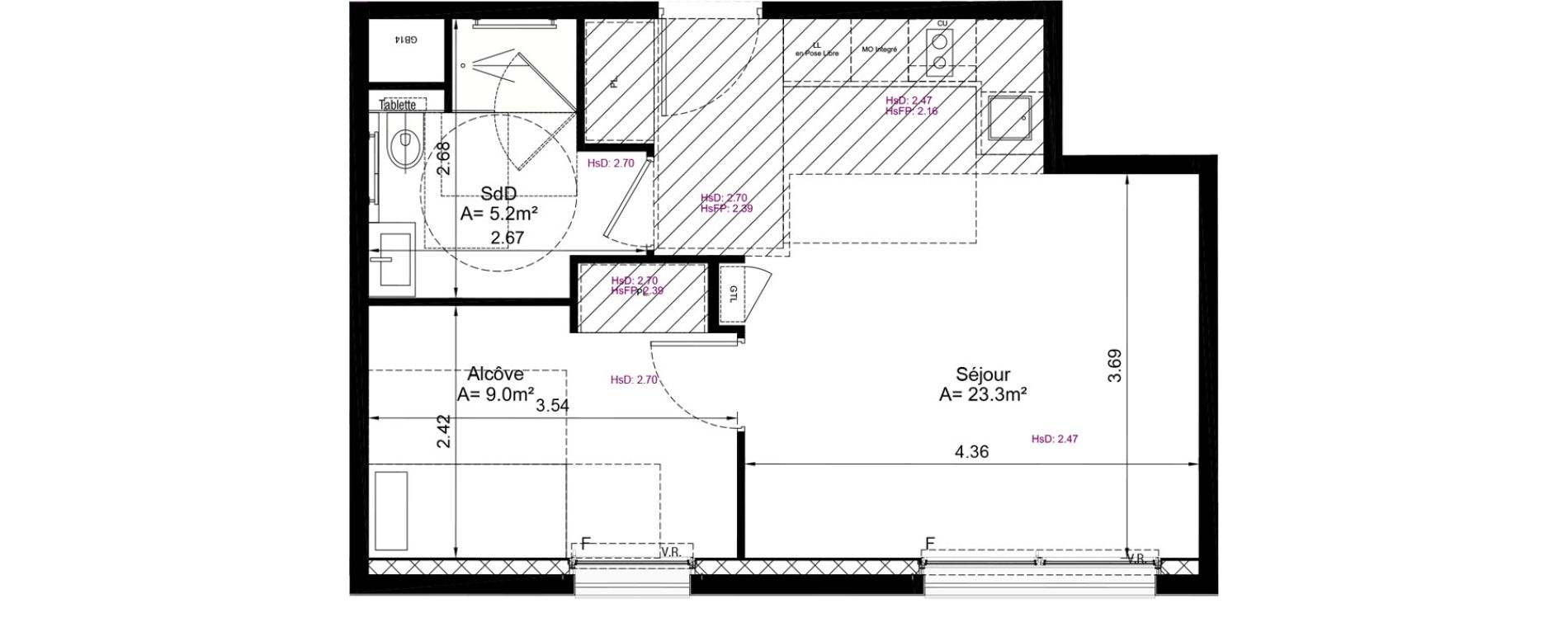 Appartement T2 meubl&eacute; de 37,50 m2 &agrave; Clermont-Ferrand Lecoq