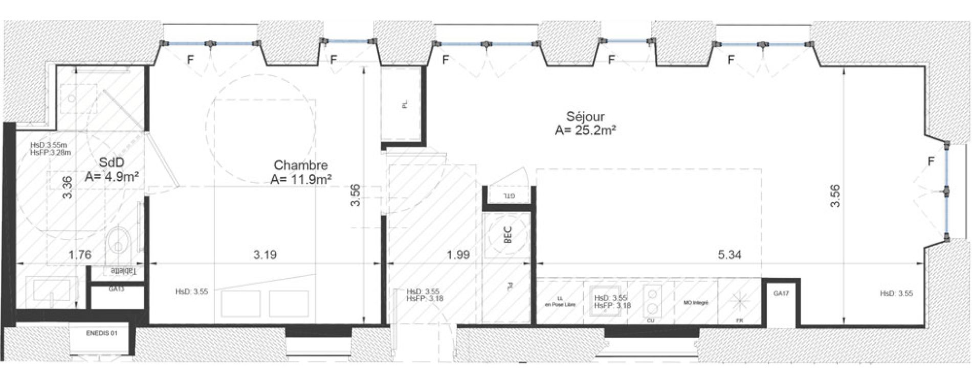 Appartement T2 meubl&eacute; de 42,00 m2 &agrave; Clermont-Ferrand Lecoq