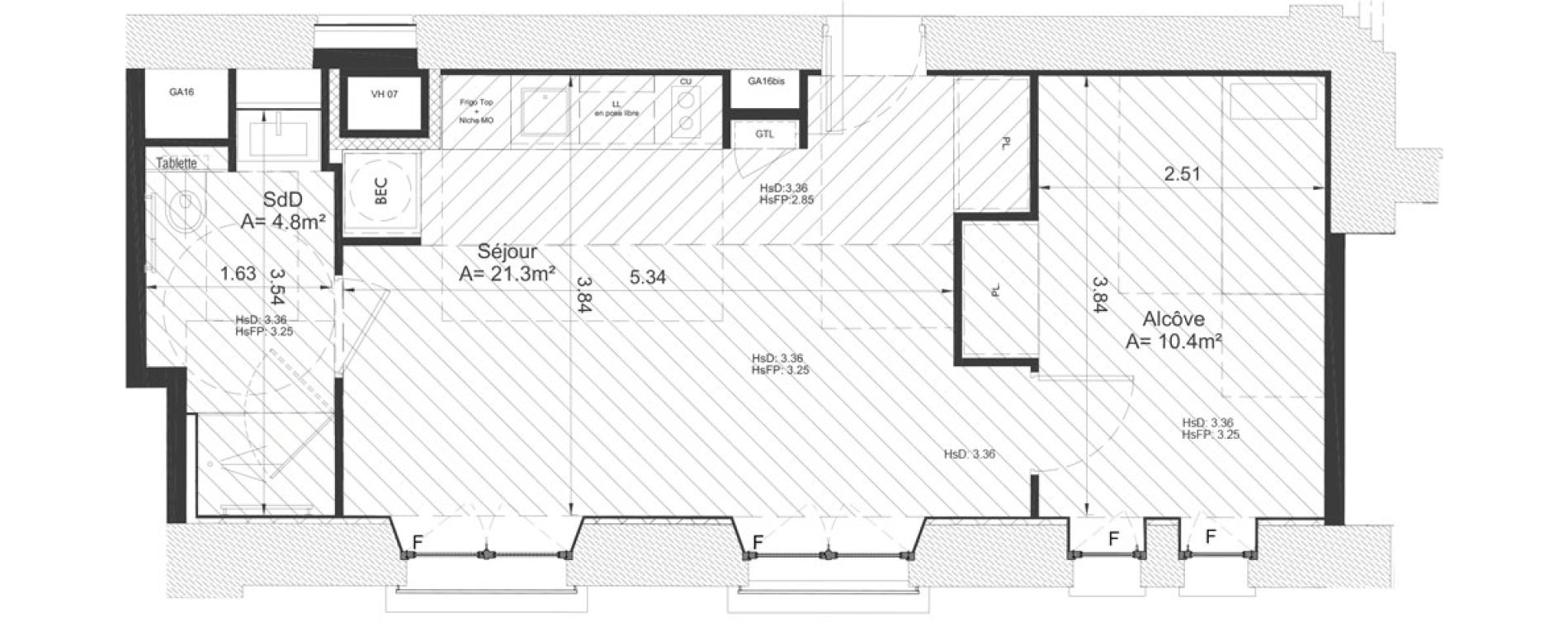Appartement T1 meubl&eacute; de 36,50 m2 &agrave; Clermont-Ferrand Lecoq