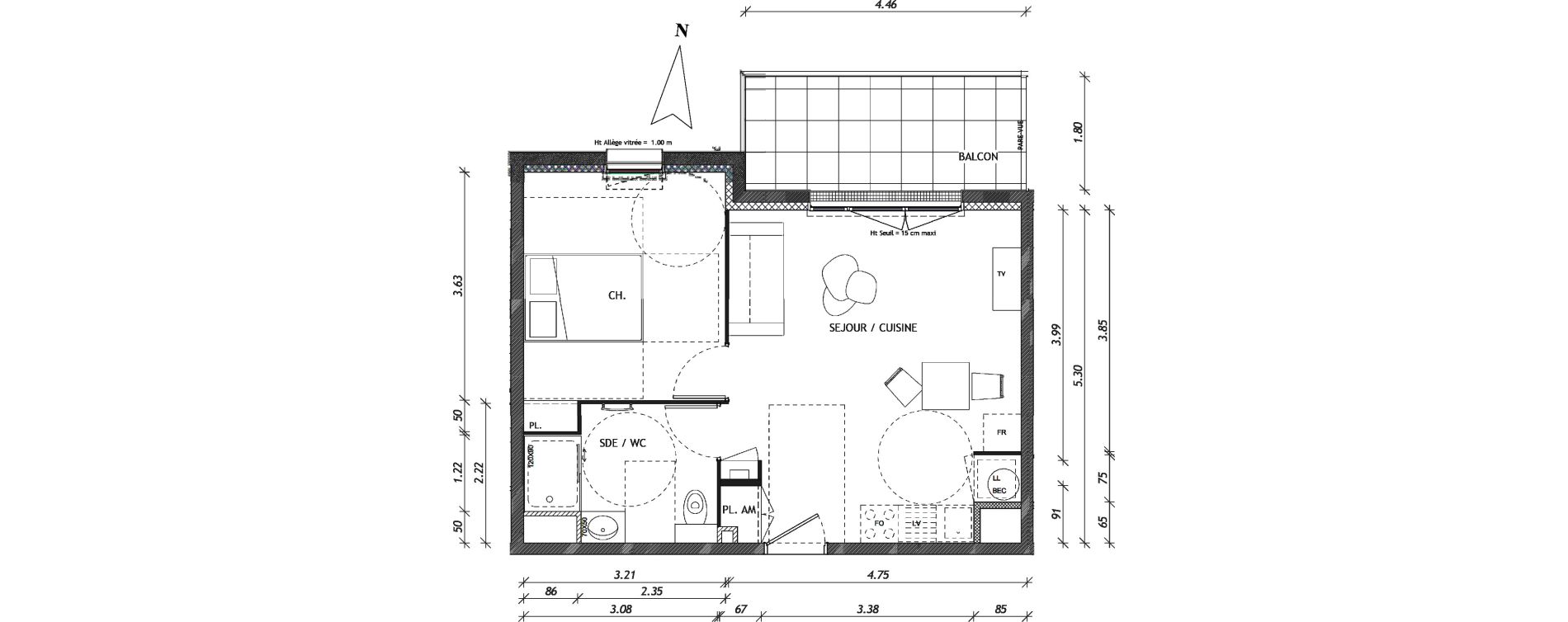 Appartement T2 de 42,09 m2 &agrave; Clermont-Ferrand Andr&eacute; theuriet