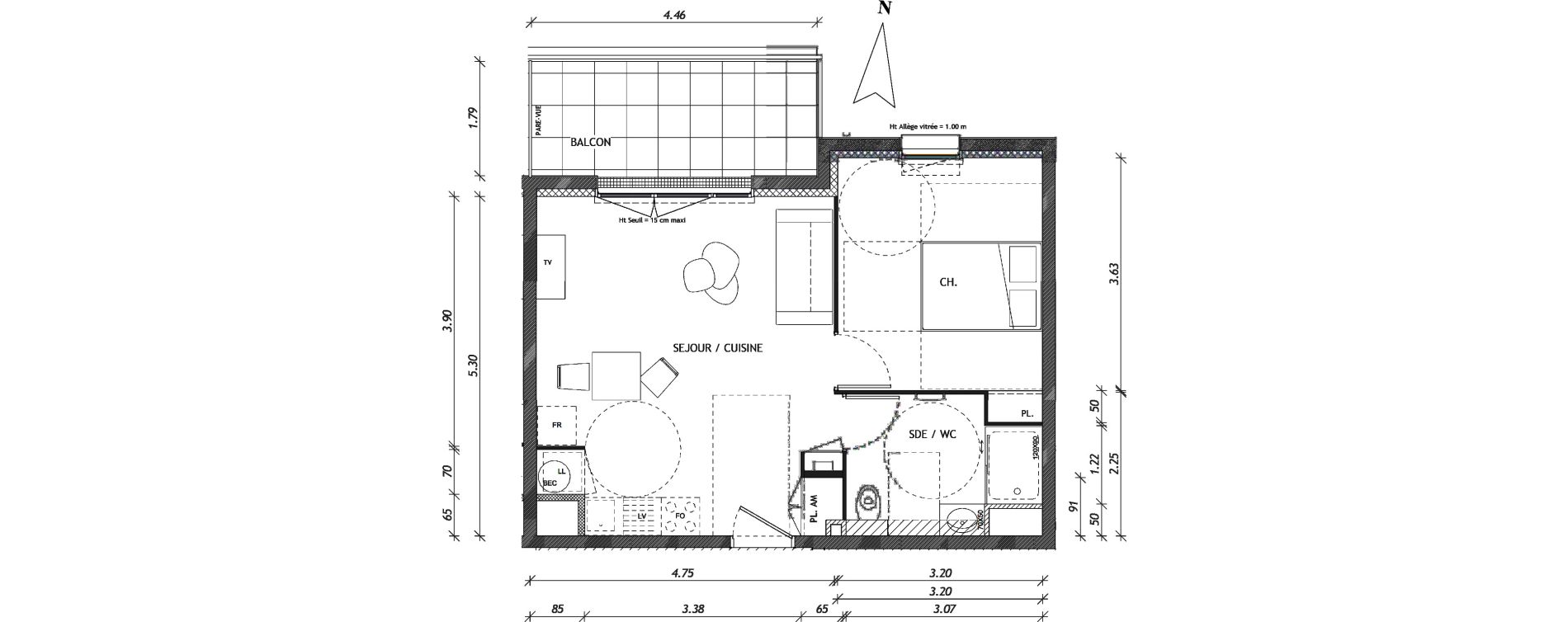 Appartement T2 de 42,04 m2 &agrave; Clermont-Ferrand Andr&eacute; theuriet