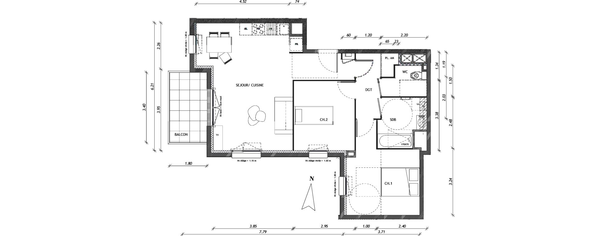 Appartement T3 de 64,84 m2 &agrave; Clermont-Ferrand Andr&eacute; theuriet