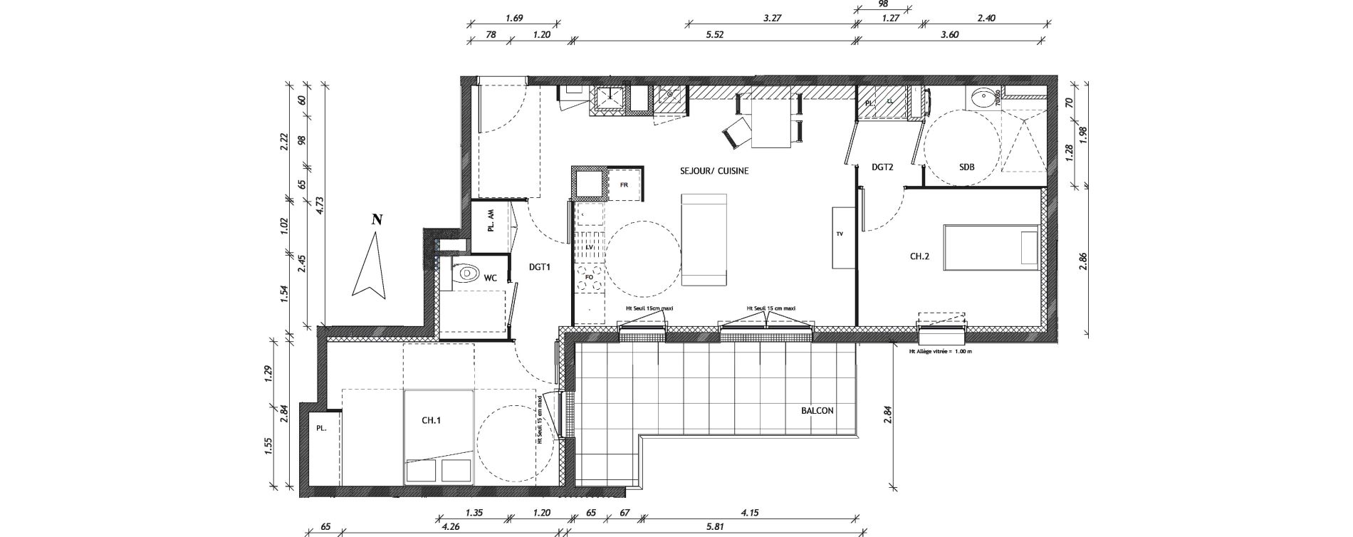 Appartement T3 de 65,29 m2 &agrave; Clermont-Ferrand Andr&eacute; theuriet