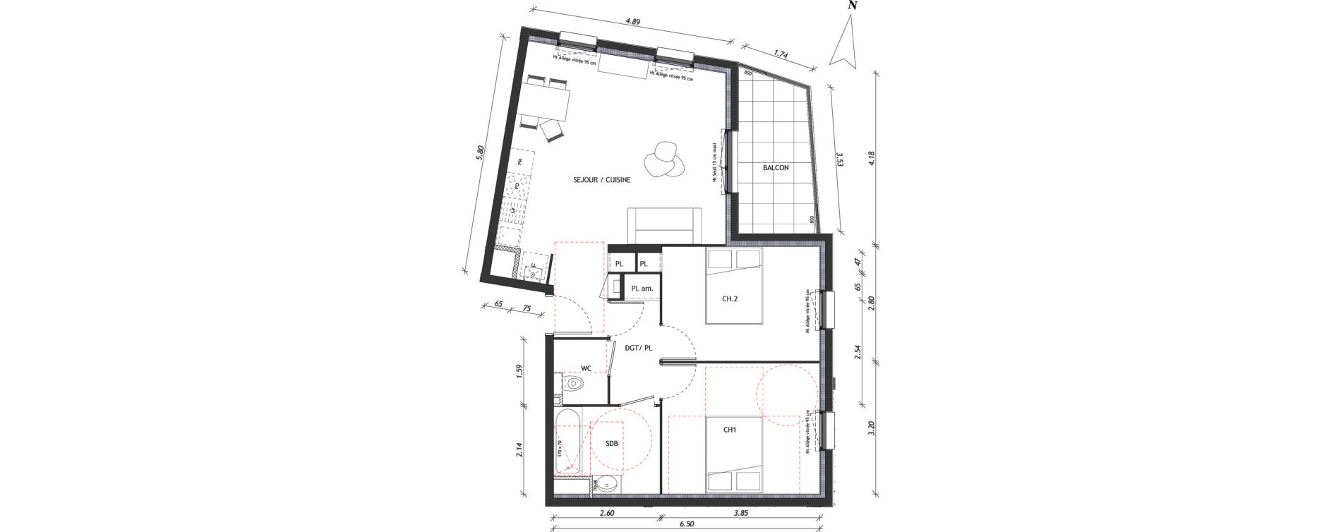 Appartement T3 de 62,54 m2 &agrave; Clermont-Ferrand Delille - les carmes