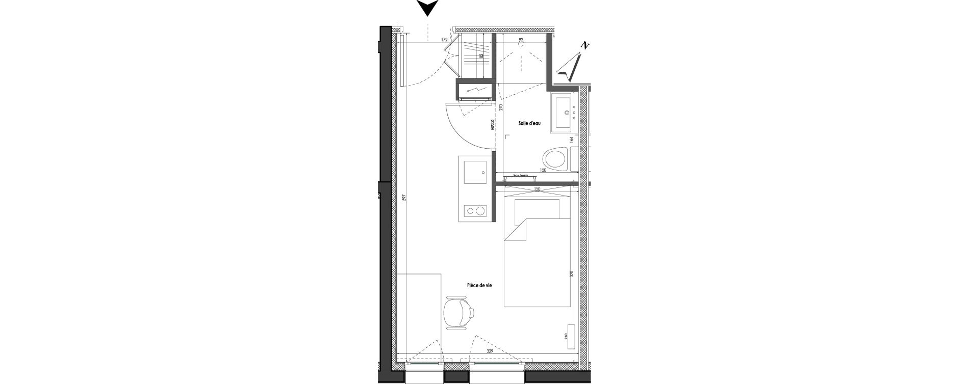 Appartement T1 de 18,42 m2 &agrave; Clermont-Ferrand R&eacute;publique