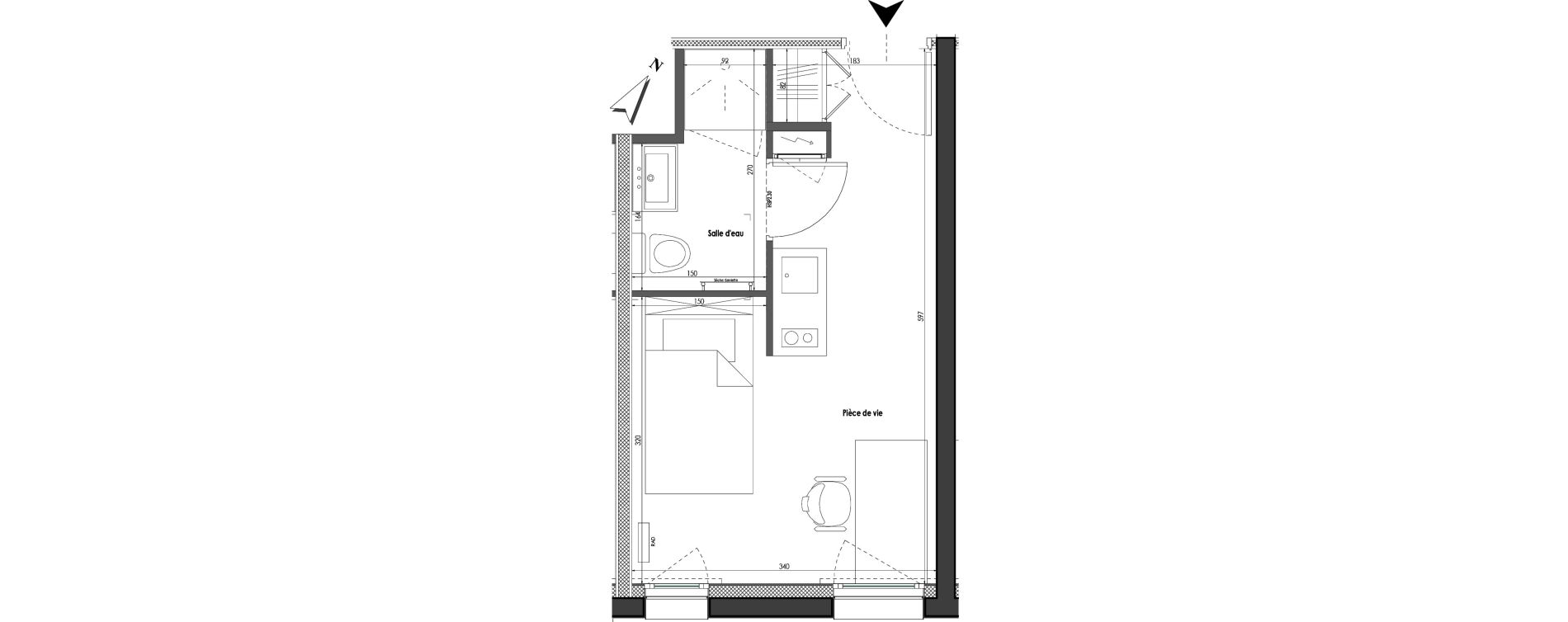 Appartement T1 de 19,07 m2 &agrave; Clermont-Ferrand R&eacute;publique