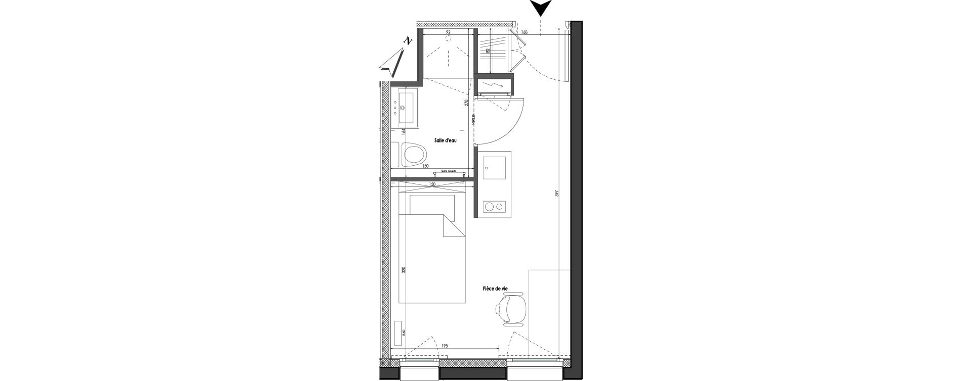 Appartement T1 de 18,18 m2 &agrave; Clermont-Ferrand R&eacute;publique