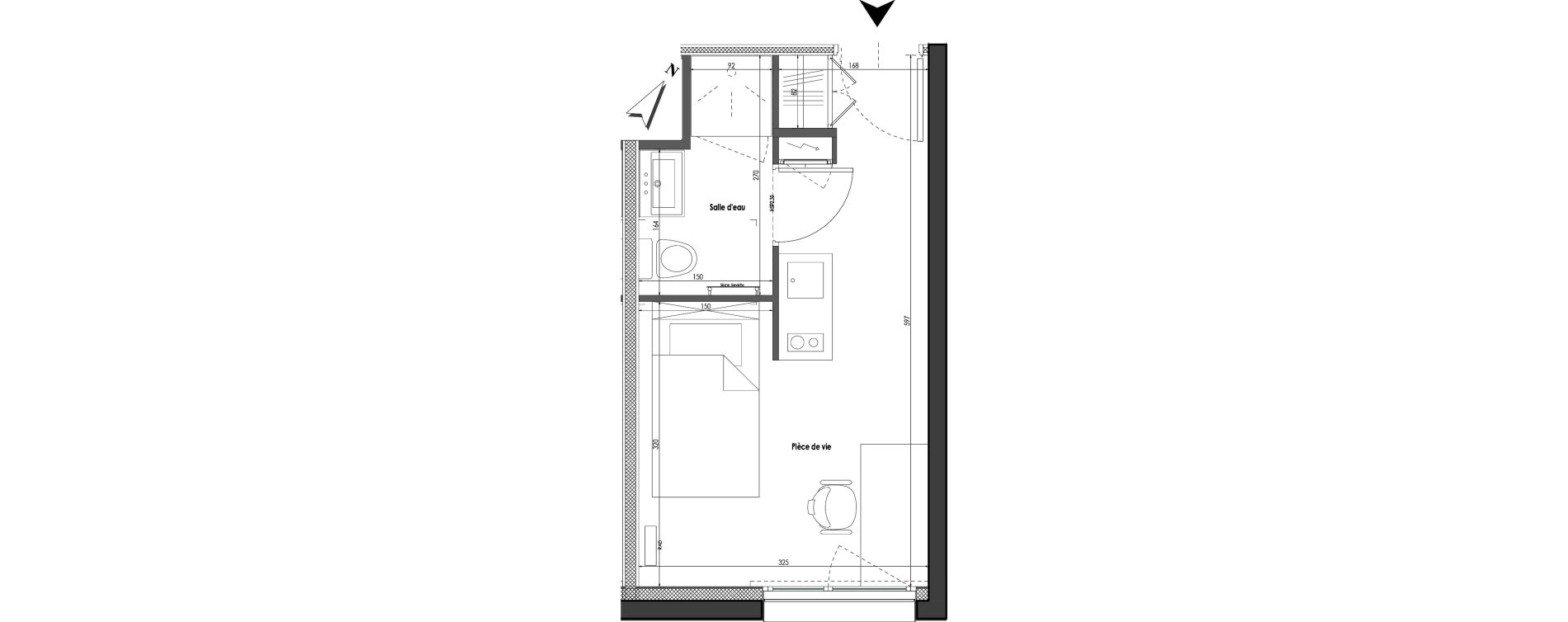 Appartement T1 de 18,17 m2 &agrave; Clermont-Ferrand R&eacute;publique