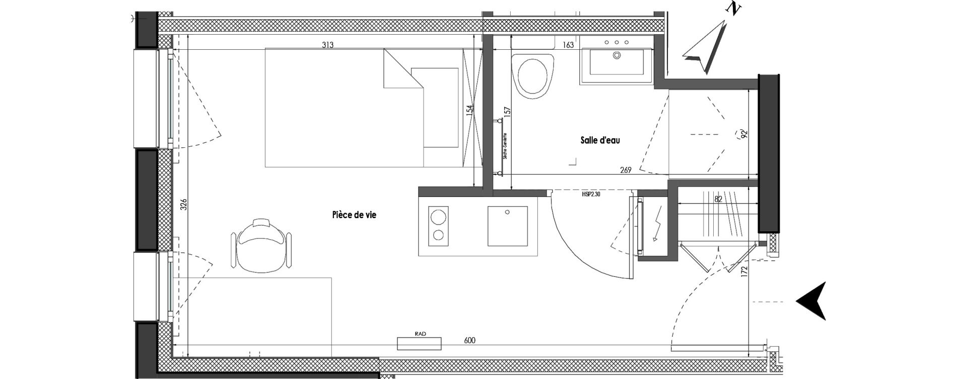 Appartement T1 de 18,11 m2 &agrave; Clermont-Ferrand R&eacute;publique