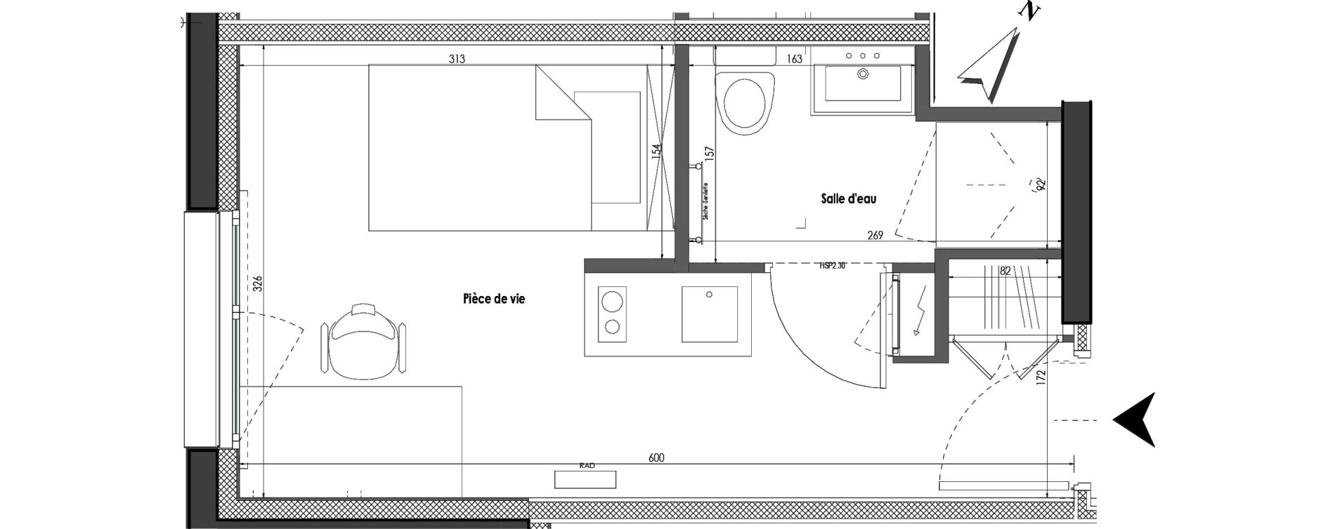 Appartement T1 de 18,11 m2 &agrave; Clermont-Ferrand R&eacute;publique
