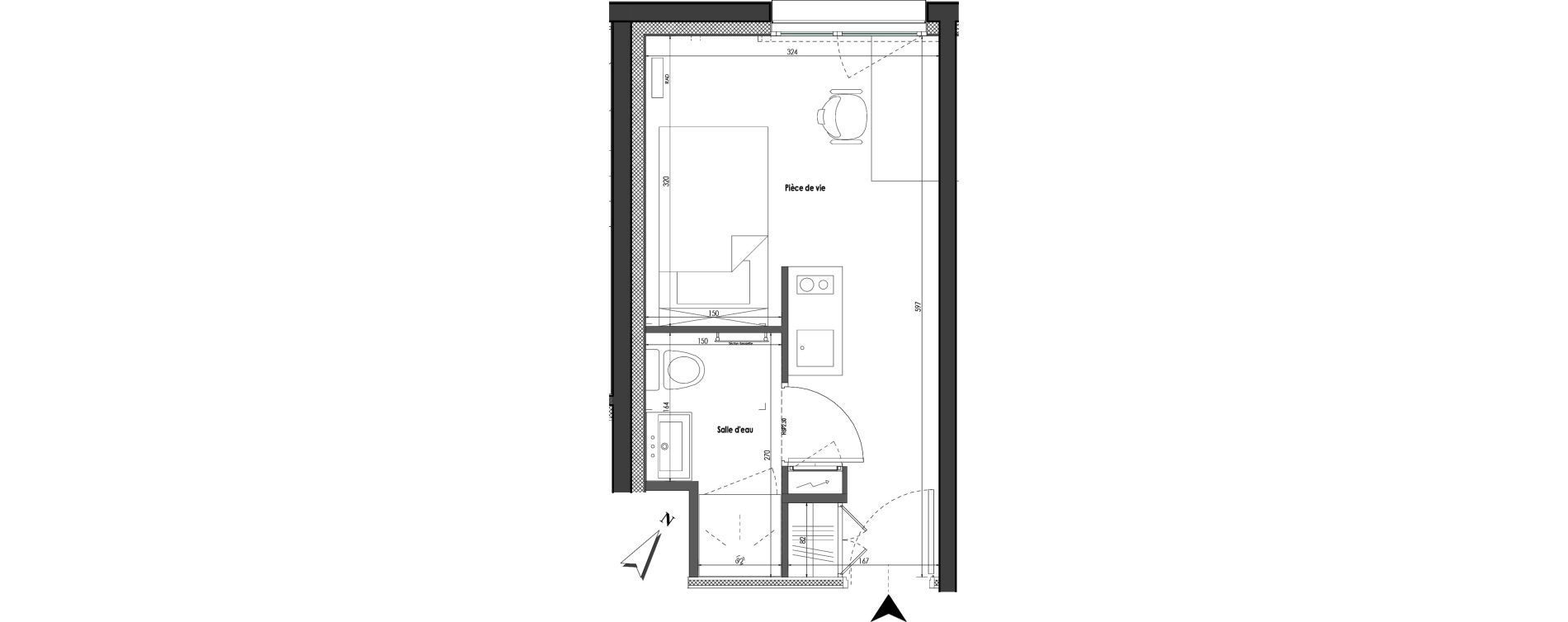 Appartement T1 de 18,12 m2 &agrave; Clermont-Ferrand R&eacute;publique