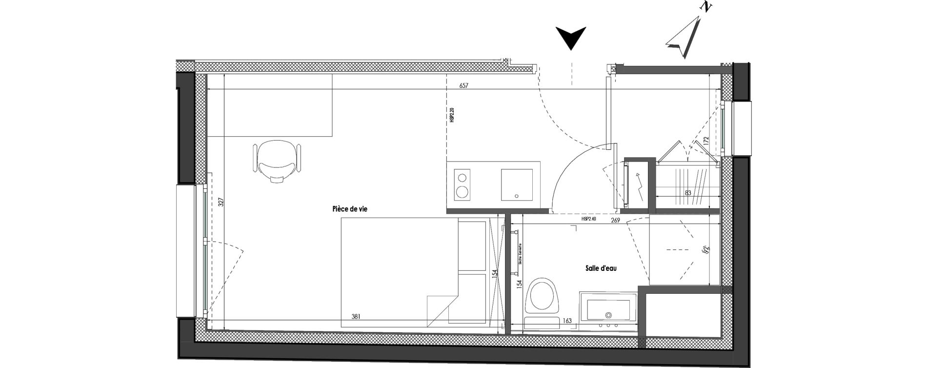 Appartement T1 de 20,42 m2 &agrave; Clermont-Ferrand R&eacute;publique