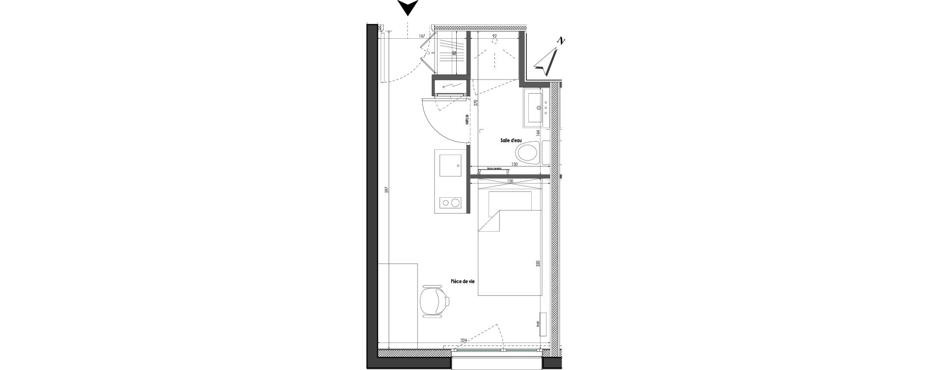 Appartement T1 de 18,12 m2 &agrave; Clermont-Ferrand R&eacute;publique