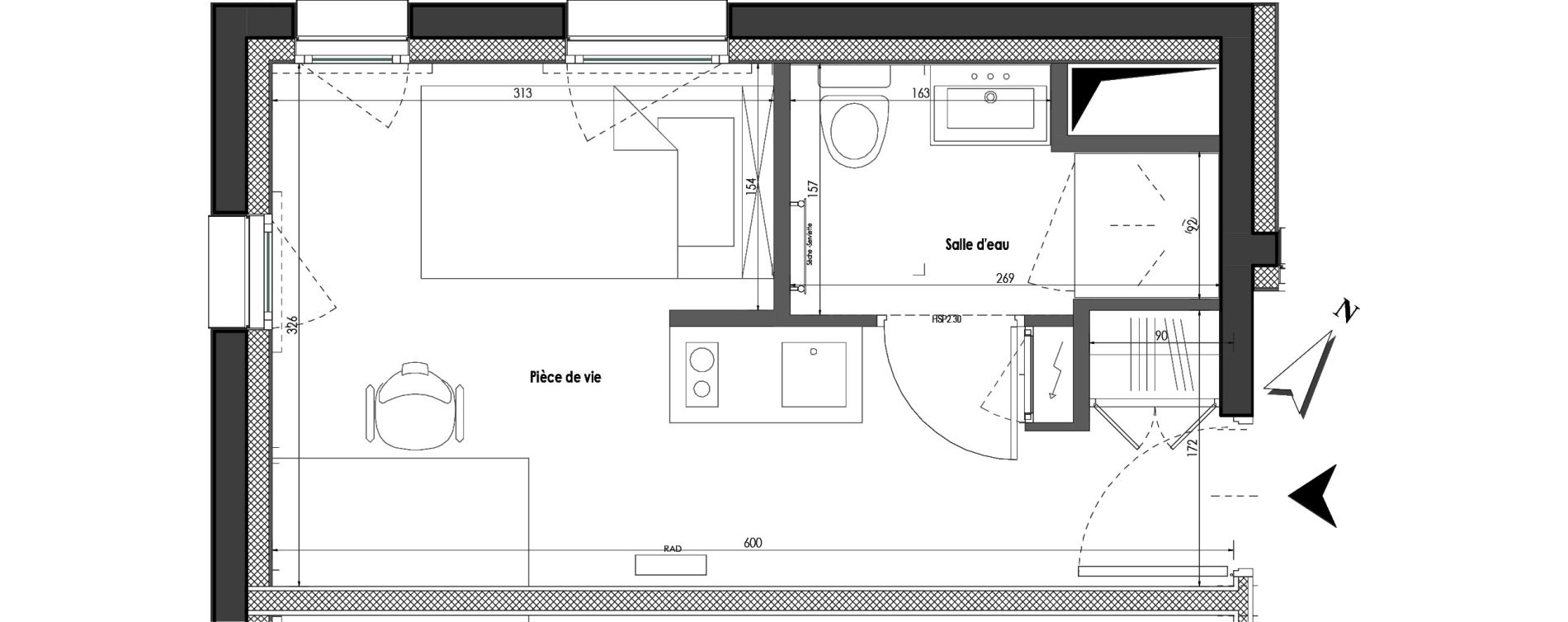Appartement T1 de 18,09 m2 &agrave; Clermont-Ferrand R&eacute;publique