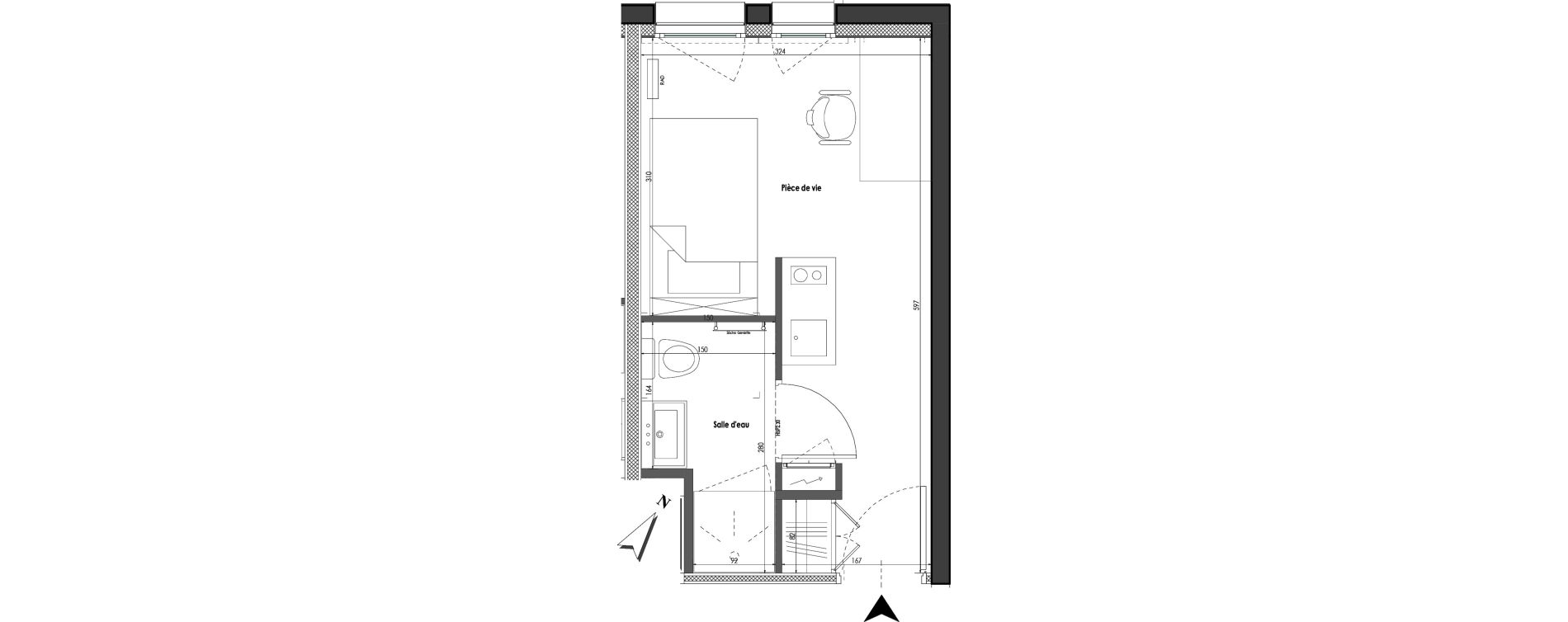 Appartement T1 de 18,03 m2 &agrave; Clermont-Ferrand R&eacute;publique