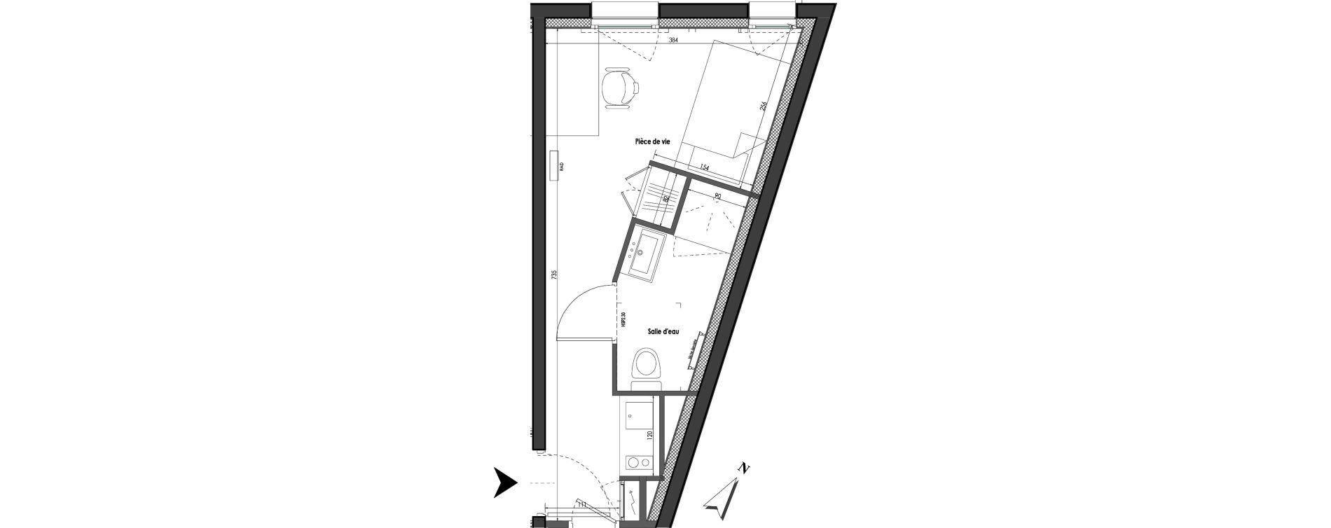 Appartement T1 de 18,60 m2 &agrave; Clermont-Ferrand R&eacute;publique