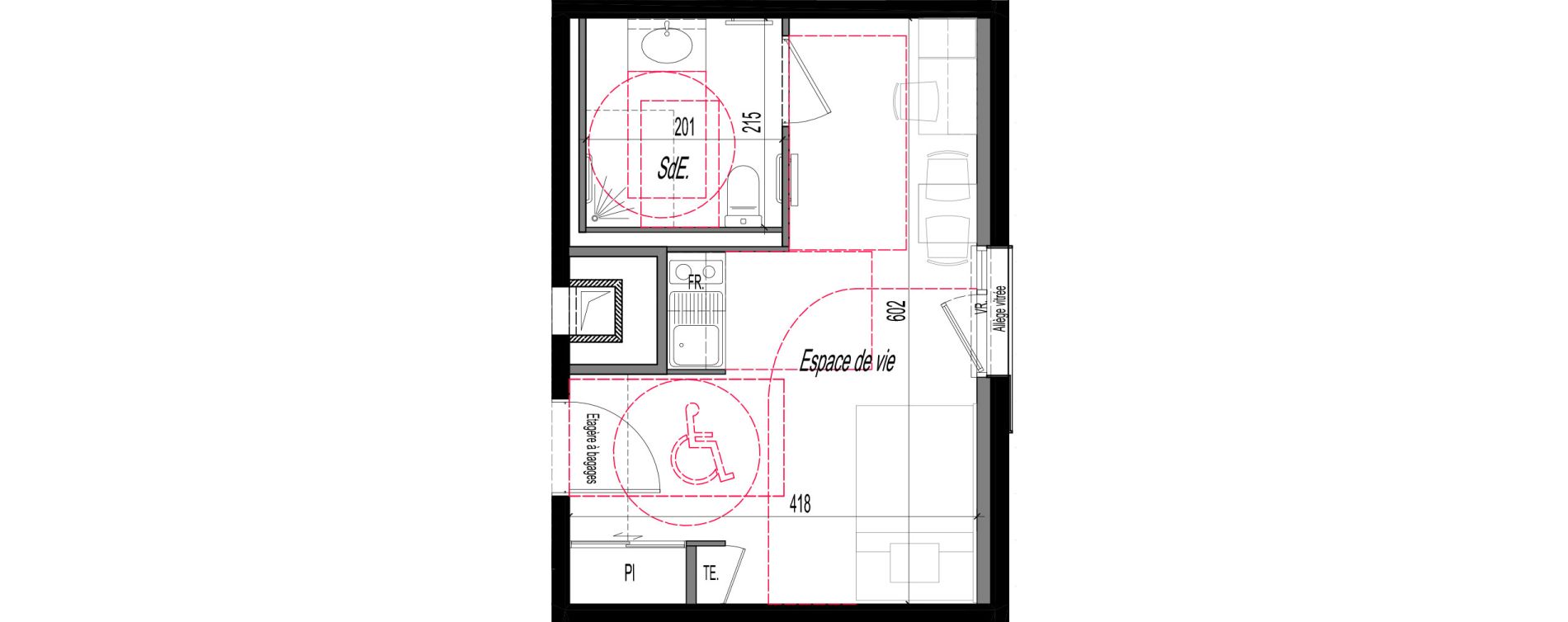 Appartement T1 meubl&eacute; de 22,55 m2 &agrave; Clermont-Ferrand R&eacute;publique