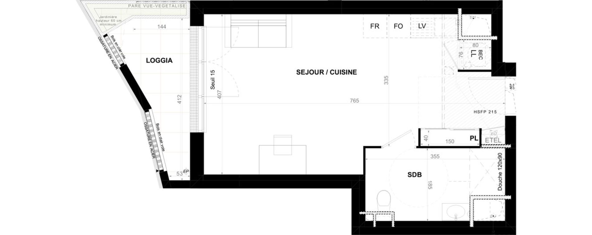 Appartement T1 de 33,12 m2 &agrave; Clermont-Ferrand Coubertin - les salins