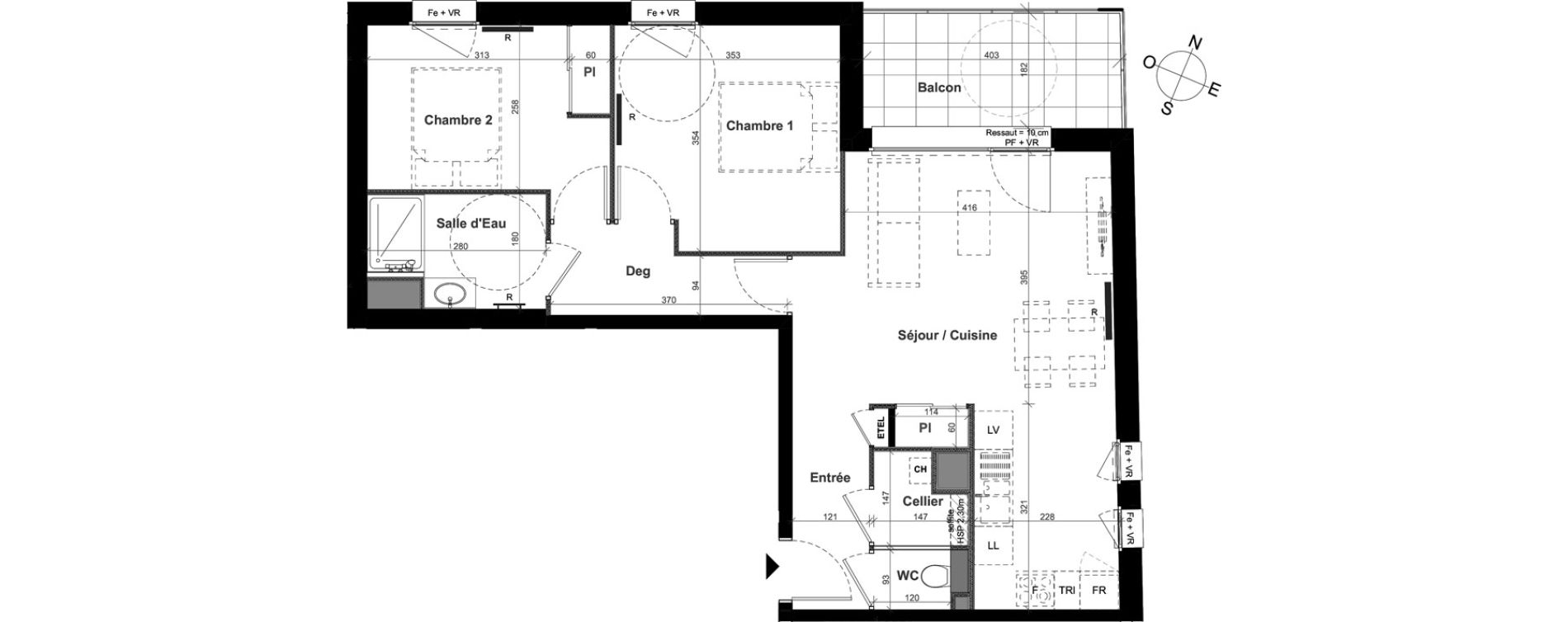 Appartement T3 de 64,33 m2 &agrave; Clermont-Ferrand Les salins