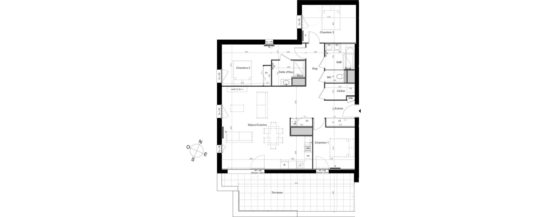 Appartement T4 de 101,75 m2 &agrave; Clermont-Ferrand Les salins