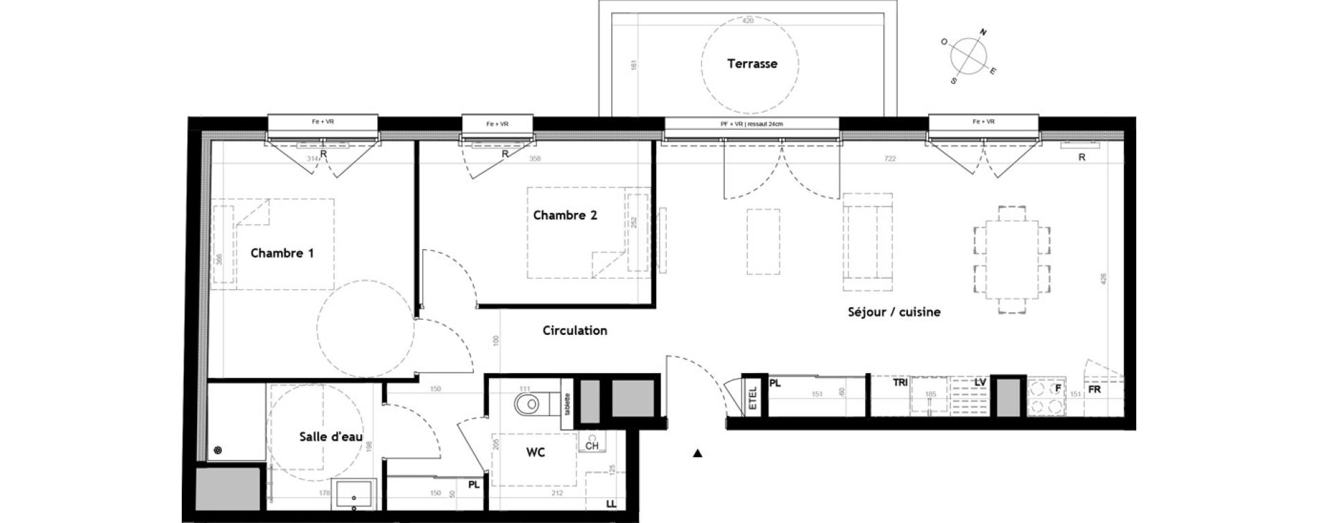 Appartement T3 de 65,80 m2 &agrave; Clermont-Ferrand P&eacute;lissier