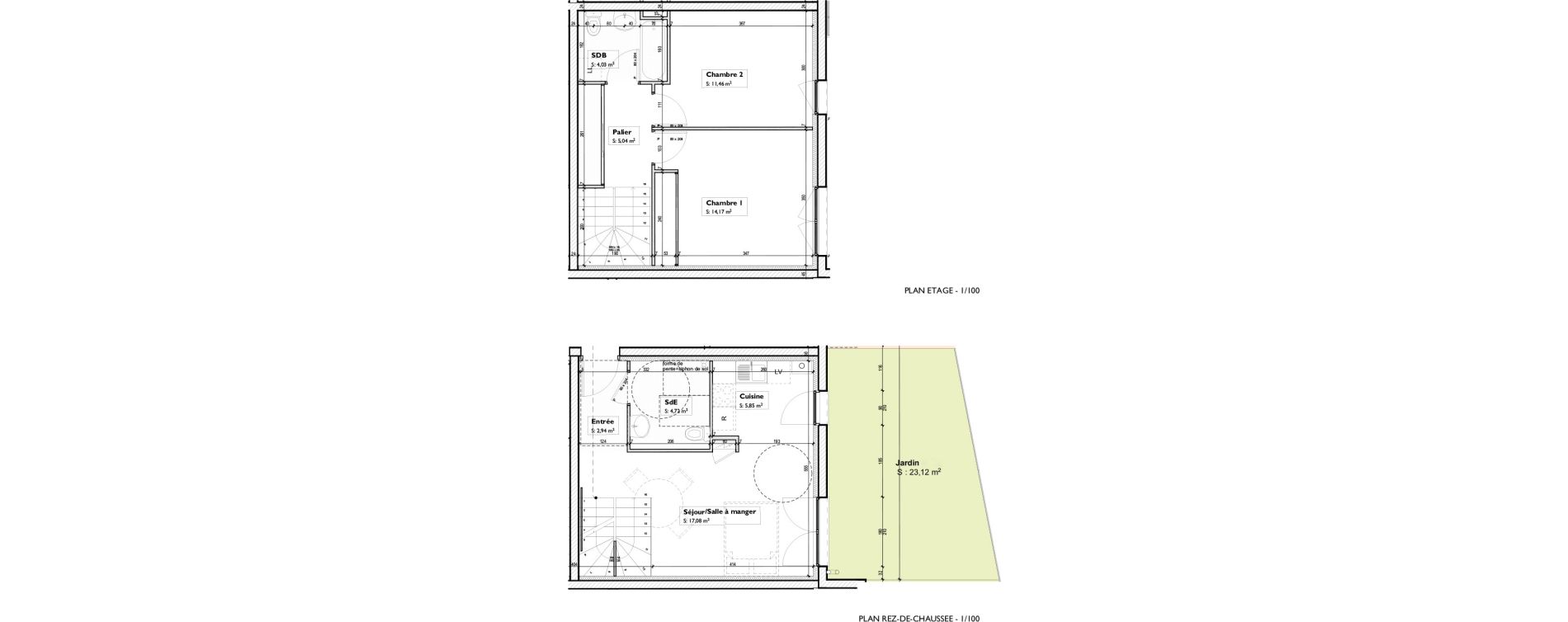 Duplex T3 de 65,29 m2 &agrave; Gerzat Centre