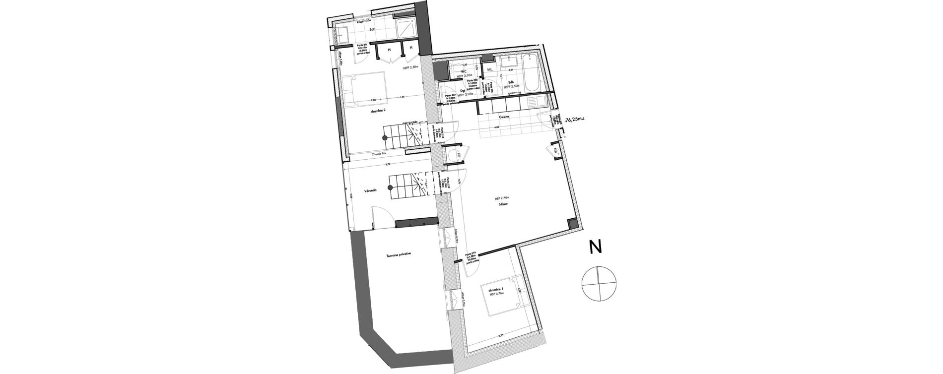 Appartement T3 de 76,25 m2 &agrave; Albigny-Sur-Sa&ocirc;ne Centre