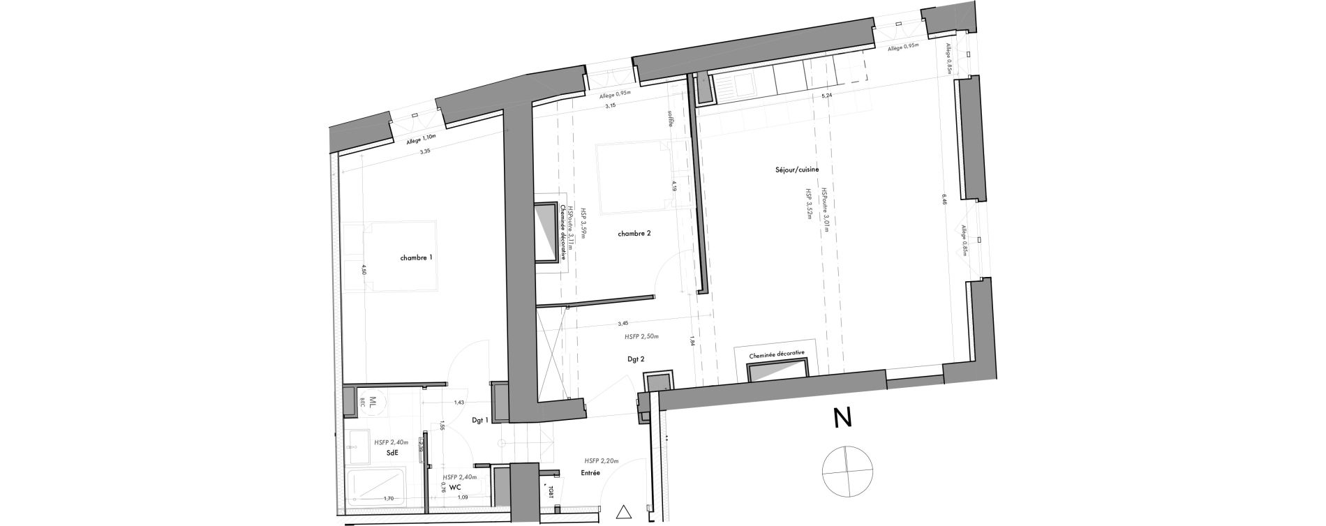 Appartement T3 de 75,87 m2 &agrave; Albigny-Sur-Sa&ocirc;ne Centre