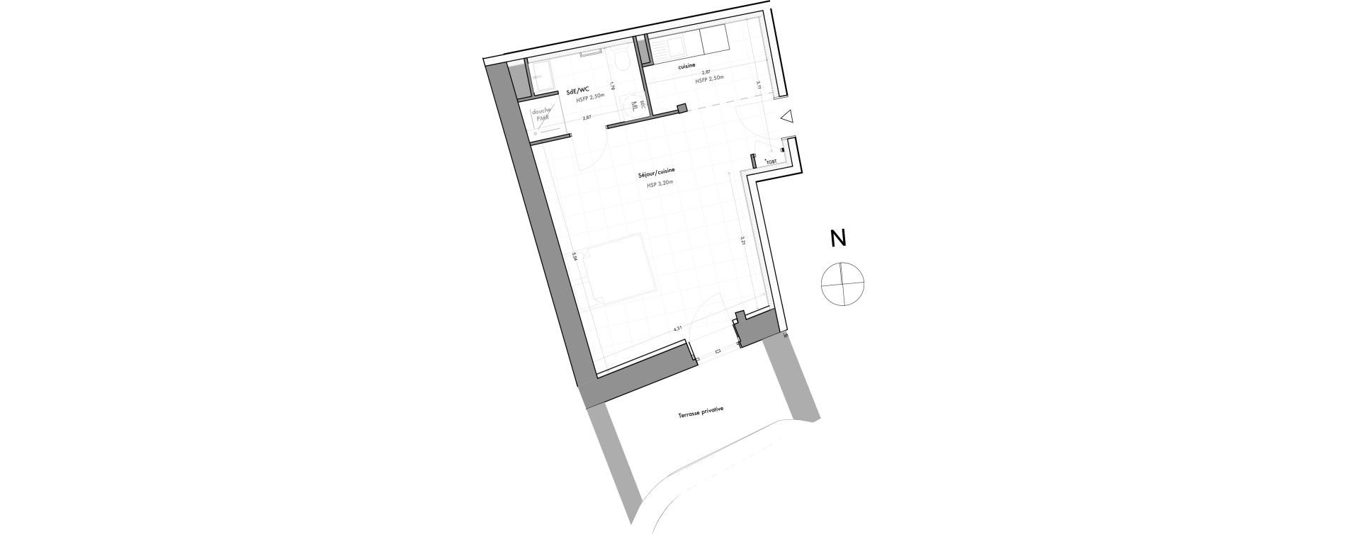 Appartement T1 de 34,35 m2 &agrave; Albigny-Sur-Sa&ocirc;ne Centre