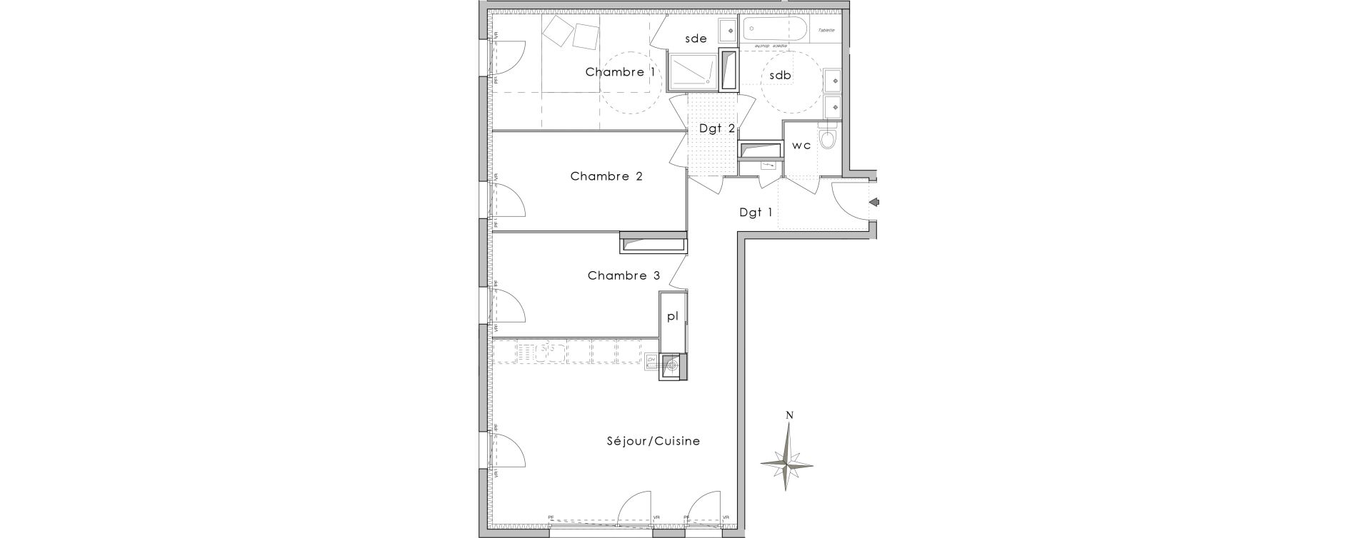 Appartement T4 de 82,86 m2 &agrave; Arnas Les pr&eacute;s de marverand