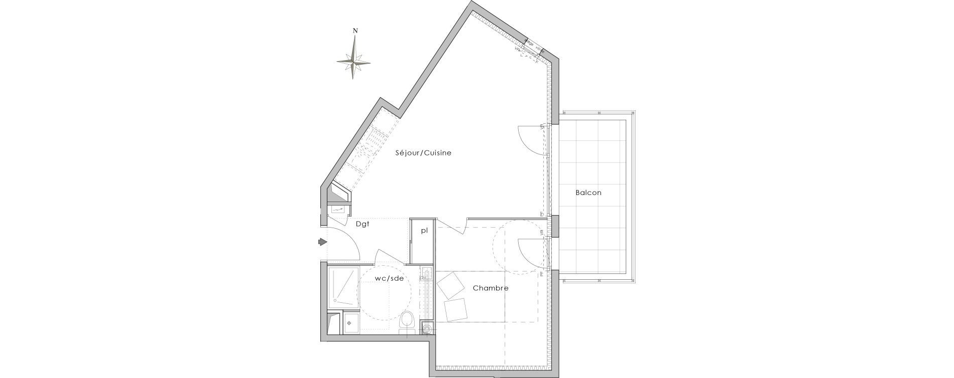 Appartement T2 de 43,05 m2 &agrave; Arnas Les pr&eacute;s de marverand