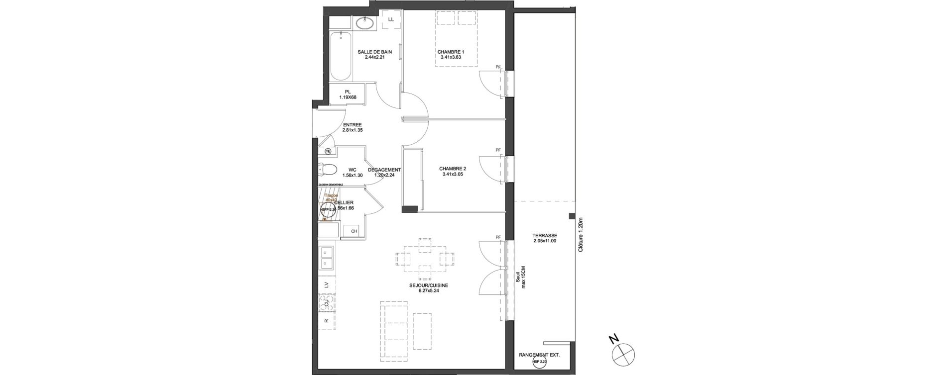 Appartement T3 de 71,34 m2 &agrave; Arnas Les pr&eacute;s de marverand