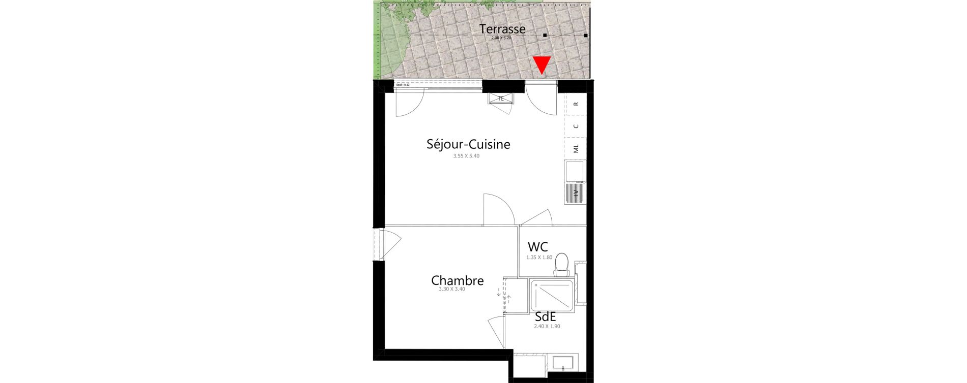 Appartement T2 de 36,86 m2 &agrave; Belleville Belleville en beaujolais