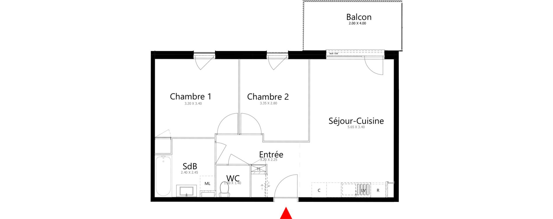 Appartement T3 de 53,35 m2 &agrave; Belleville Belleville en beaujolais
