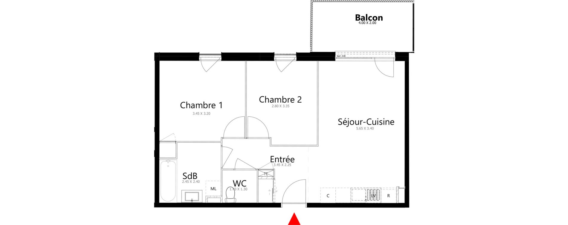 Appartement T3 de 53,35 m2 &agrave; Belleville Belleville en beaujolais