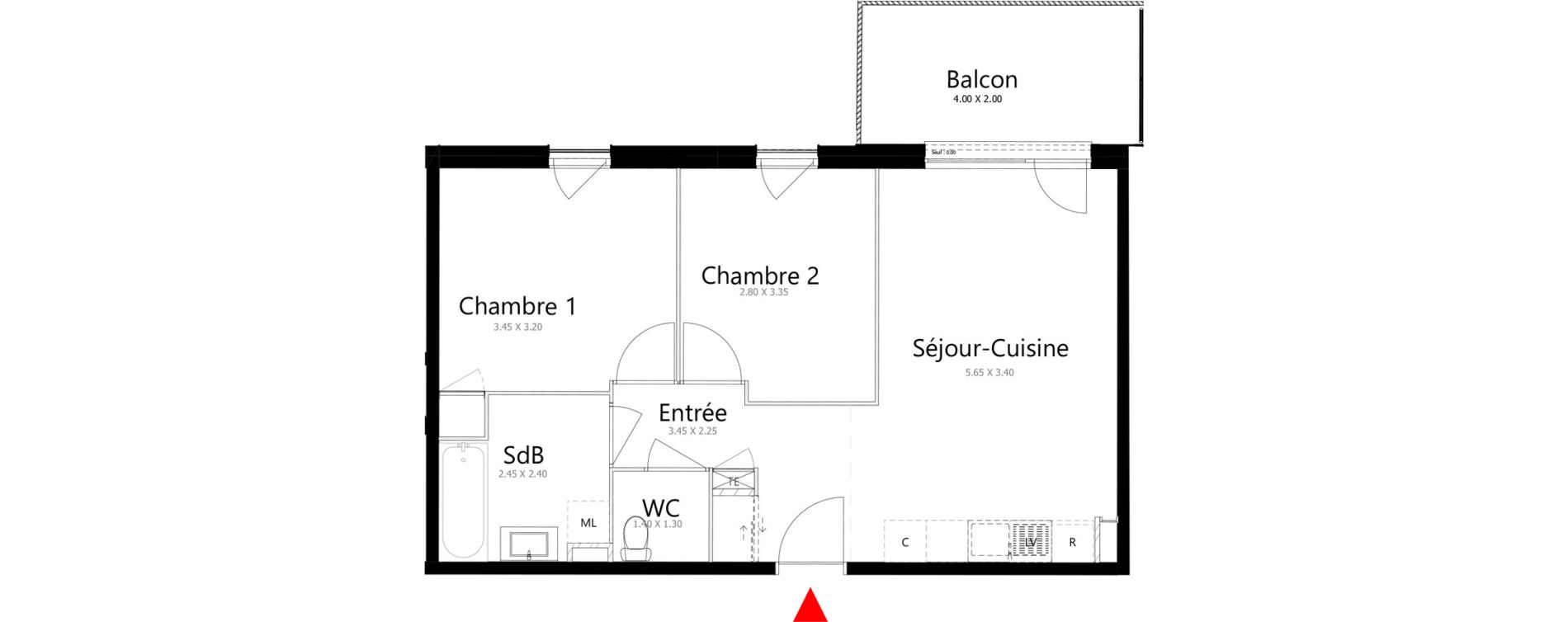 Appartement T3 de 53,35 m2 &agrave; Belleville Belleville en beaujolais