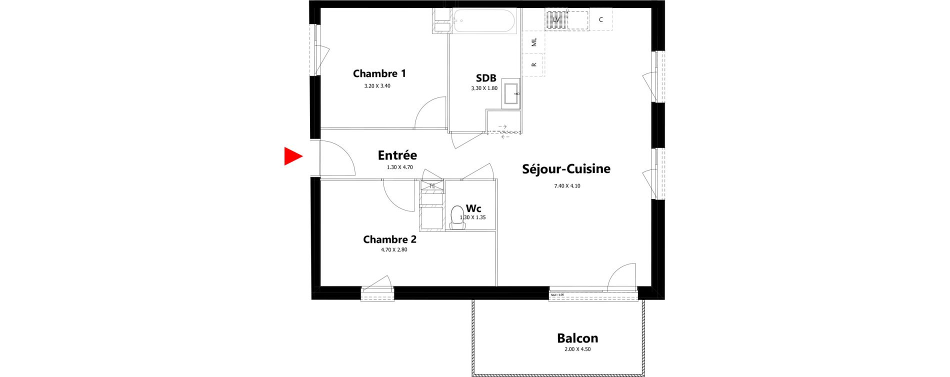 Appartement T3 de 64,00 m2 &agrave; Belleville Belleville en beaujolais