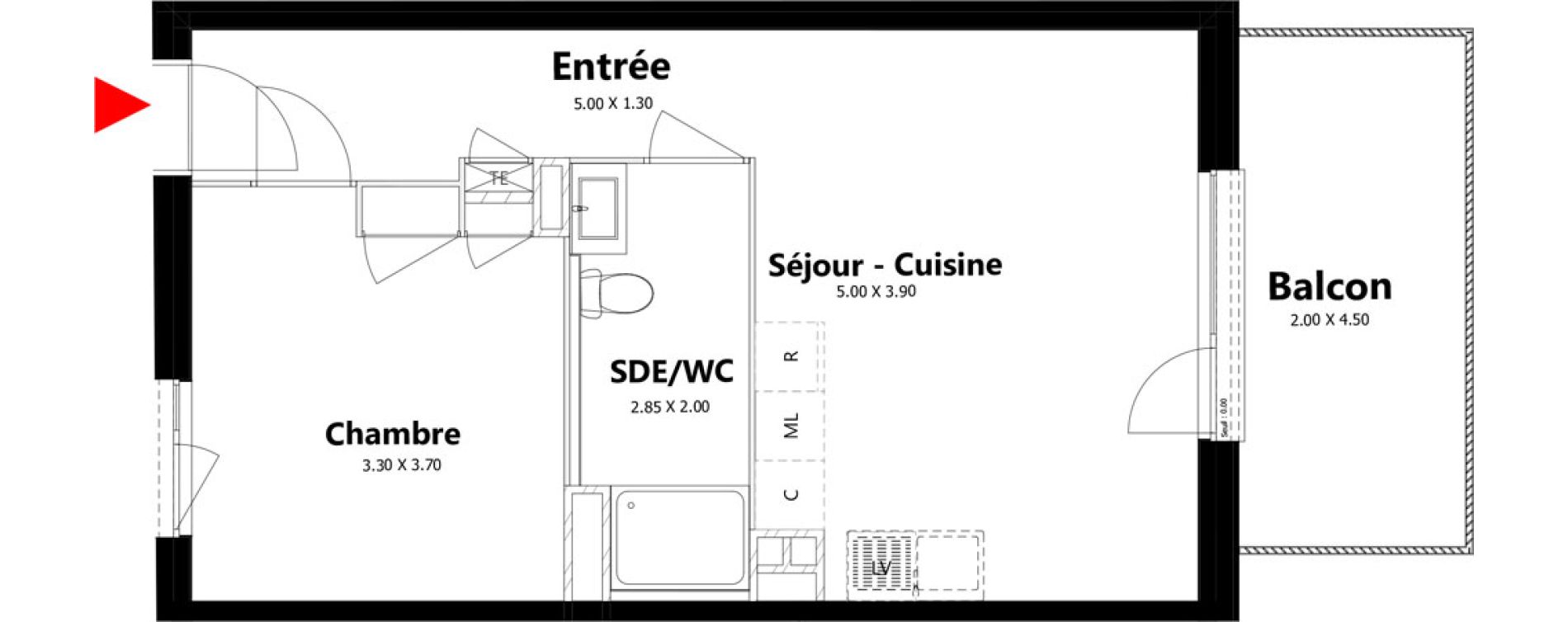 Appartement T2 de 42,64 m2 &agrave; Belleville Belleville en beaujolais