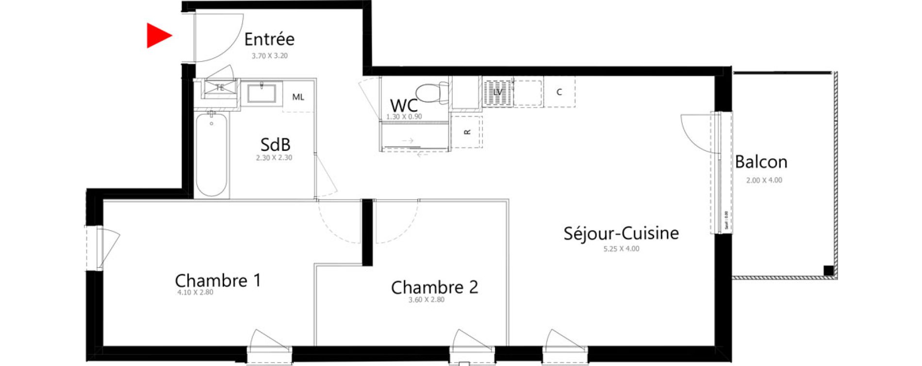 Appartement T3 de 60,31 m2 &agrave; Belleville Belleville en beaujolais