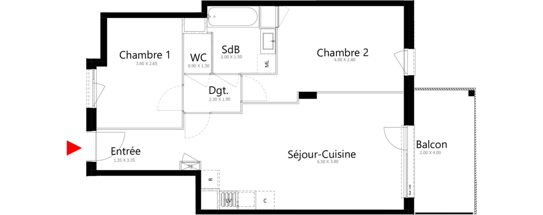Appartement T3 de 59,11 m2 &agrave; Belleville Belleville en beaujolais