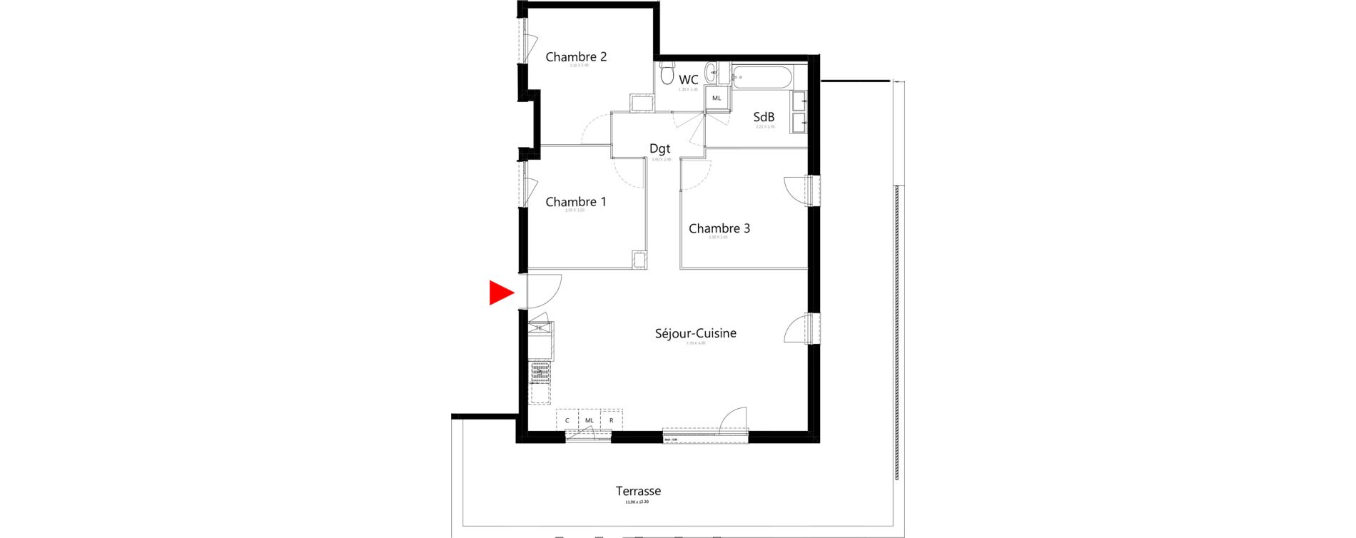 Appartement T4 de 72,04 m2 &agrave; Belleville Belleville en beaujolais