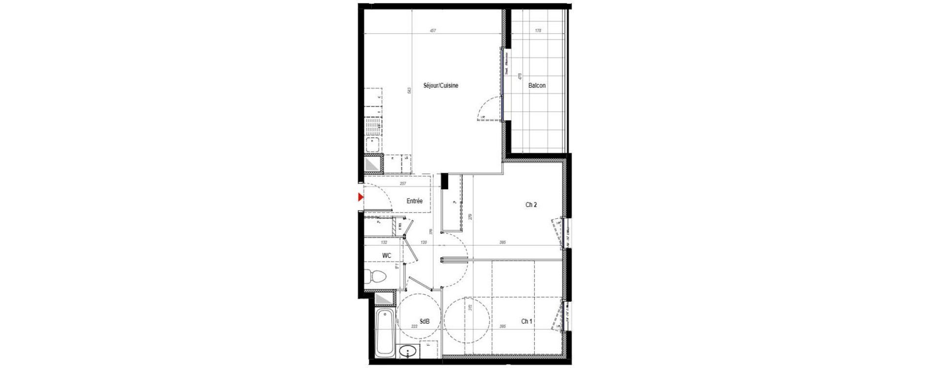 Appartement T3 de 62,39 m2 &agrave; Belleville Centre