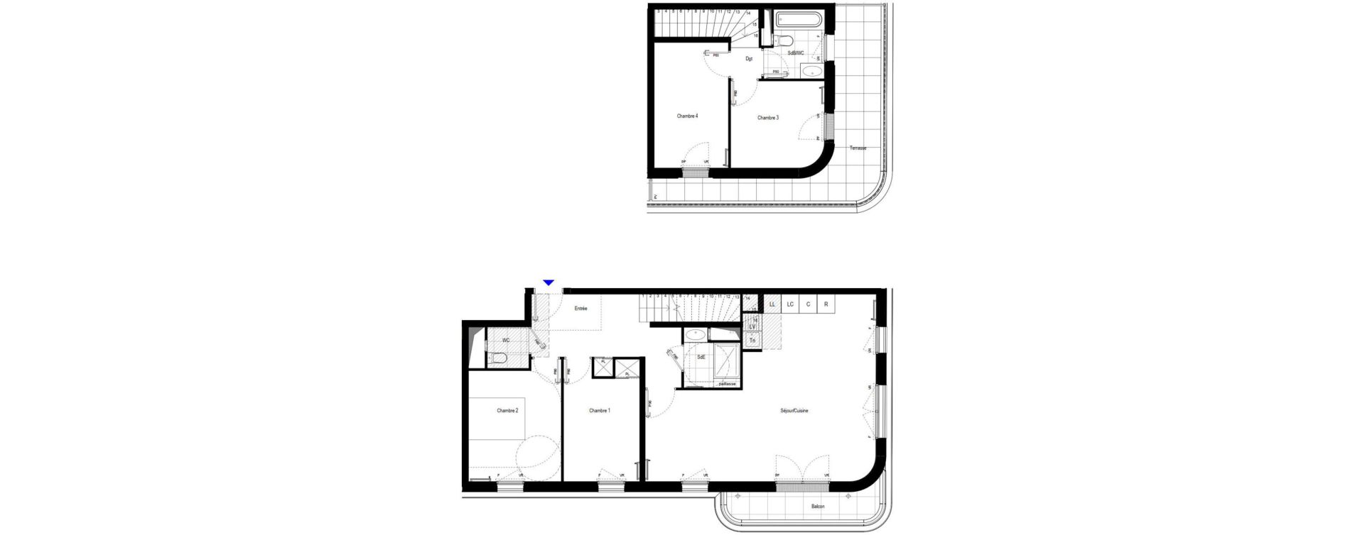 Appartement T3 de 60,82 m2 &agrave; Belleville Centre