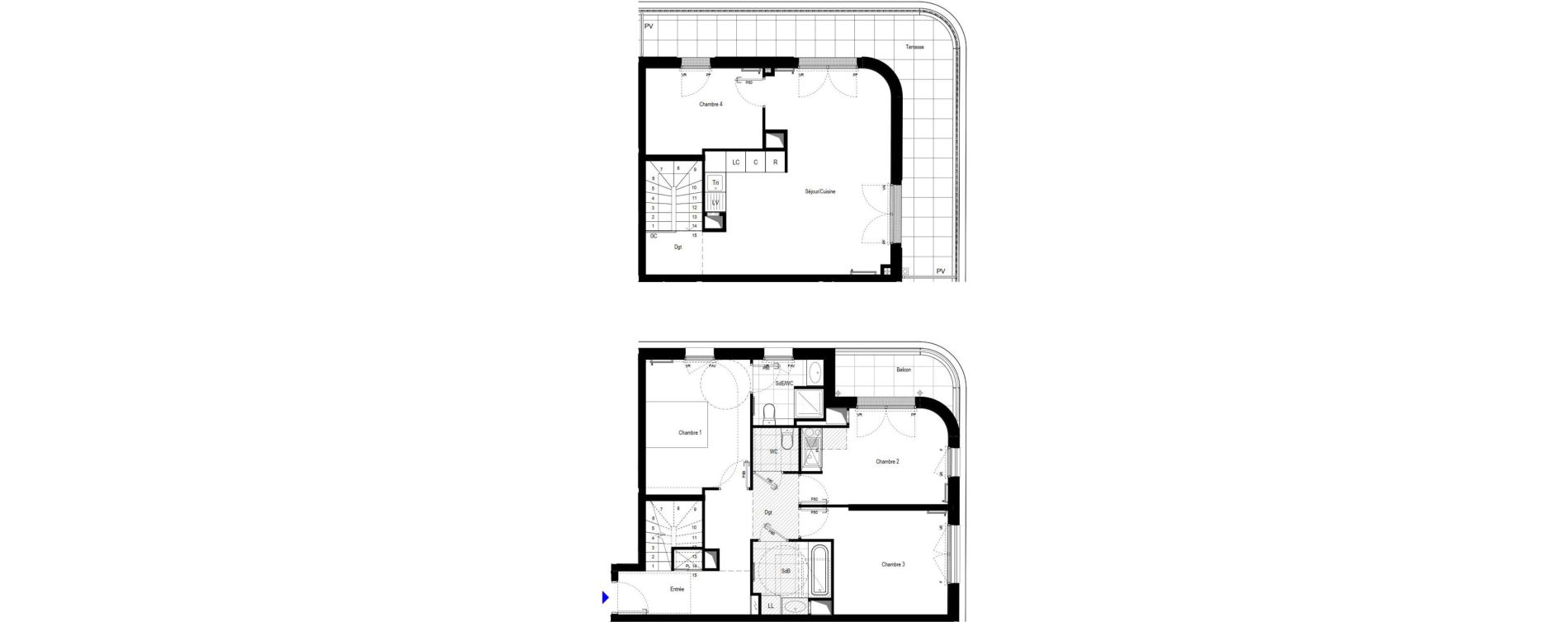 Appartement T3 de 62,48 m2 &agrave; Belleville Centre
